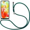 Чехол для Redmi 12C - 11A - Тонкий, Гибкий, Усиленные Углы, Защита от Царапин, ТПУ + Ремешок, Цвет Темно-Зеленый