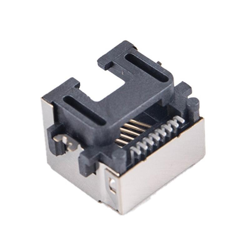 Pack Of 10Pcs RJ45 Ethernet Female Jacks Socket Metal Shielding SMTs Mount For Networking Devices PCB Replacement H=8.6