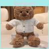 Plush Bear Teddy Stuffed With Cozy Sweater Soft Huggable Bedtime Companion Gift