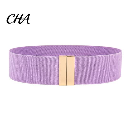 Wide Waist Cinching Band Elastic Belt, Adjustable Stretchy Belt with Metal Slimming Shapewear Square Buckle, Stylish Waistband for Dresses And