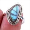 Natural Labradorite Gemstone 925 Solid Sterling Silver Jewelry Ring Size 7 H6a91
