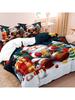 3pcs Christmas Theme Bedding Set - Santa Snowman 3D Printed Duvet Cover And Pillowcases, Breathable Polyester, Machine Washable
