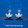 Real Sterling Silver Moissanite Ear Cuff Jacket Front Back Stud Earring for Woman Girls Diamond Geometry Earrings Cuff Jewelry