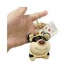 Cute Short Plush Black Bee Dog Pendant Keychain For Car And Bag Accessories