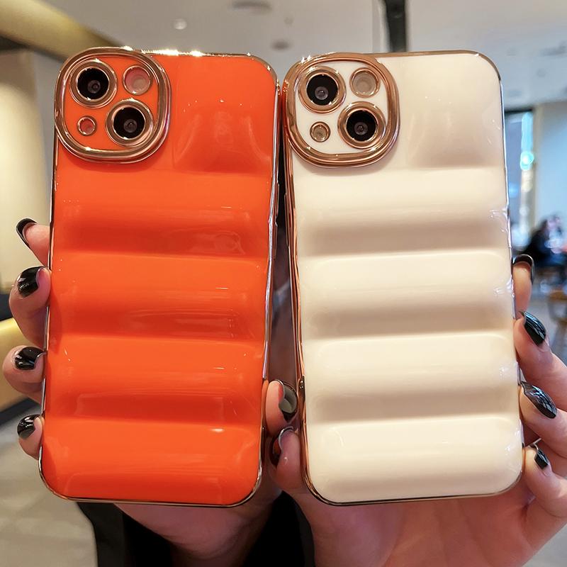 Роскошный пуховик с 6d покрытием, чехол-пуховик для Iphone 11 13 12 Pro Max Xs Xr X 7 8 Plus Se, глянцевый мягкий силиконовый чехол-бампер