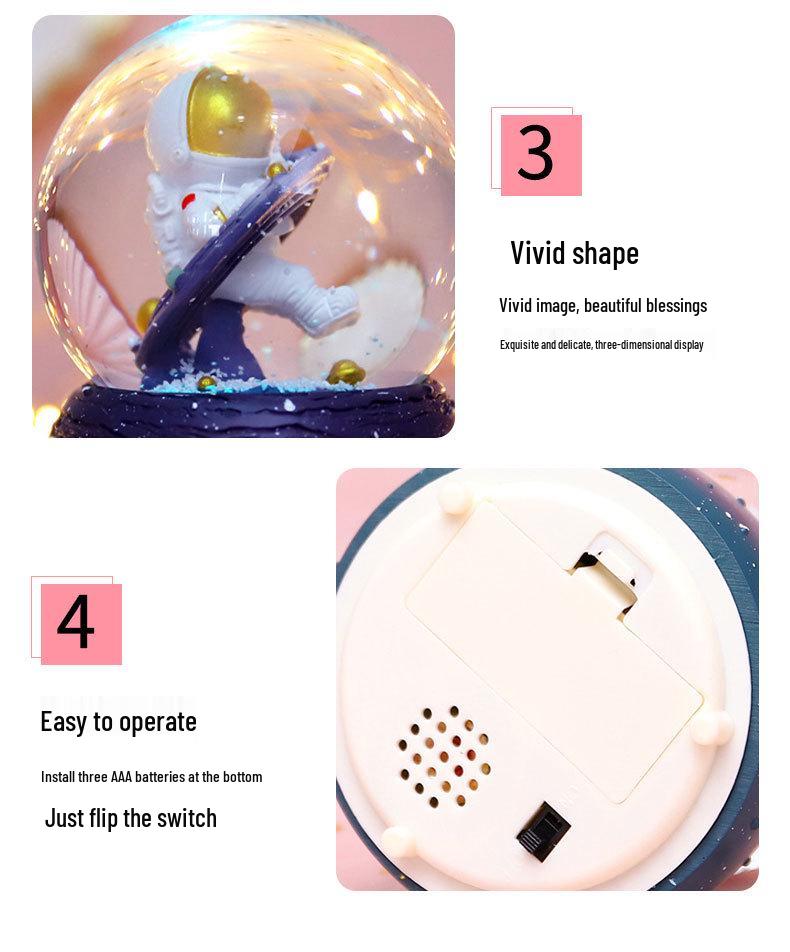 Снежный Астронавт Хрустальный Шар Музыкальная Шкатулка Украшение