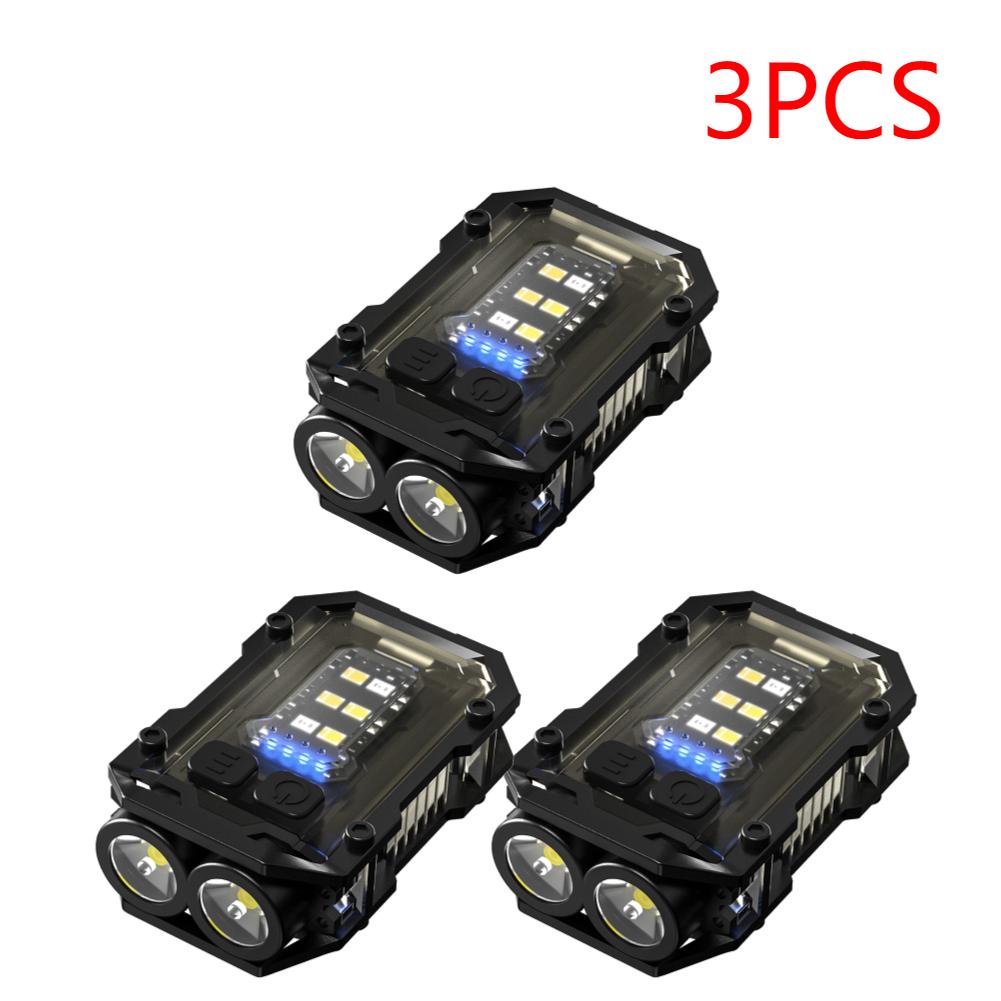 USB Rechargeable LED Flashlight Portable Tail Magnet Flashlight Super Bright Camping Lantern Side COB Emergency Light 180LM