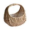 Small Flower Basket Willow Rattan Woven Basket Wicker Half Moon Storage
