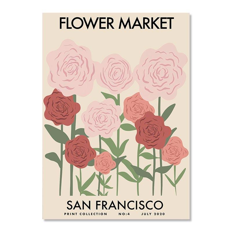 Abstract Flower Market Art Canvas Poster Aesthetic Matisse Painting Retro Floral Print Nordic Wall Picture for Living Room Decor