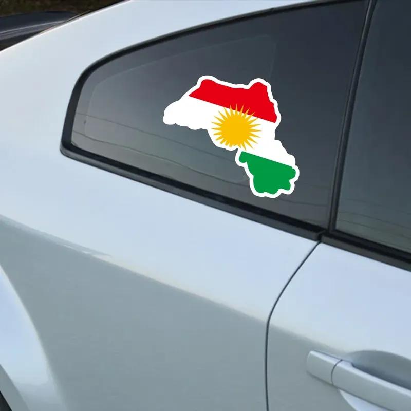 Kurdistan Kurds Map Creative Stickers Car Window Side Motorcycle Flag Map Vinyl Decals Auto Body Decoration Stickers Accessories