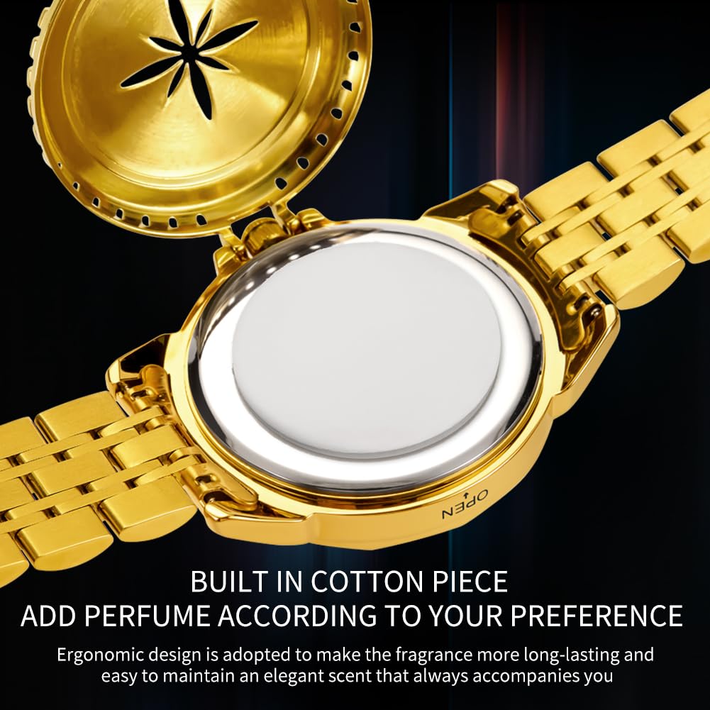 OLEVS Quartz Fragrance Stainless Date Brand Gold Men's Watch, Steel, Waterproof, Display, Calendar, Luminous, Popular, Stylish, Name,