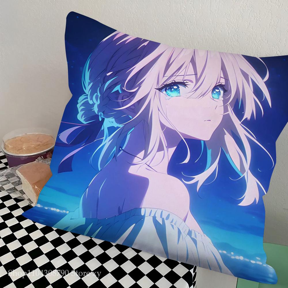 Фиолетовый Вечный Сад Анимационный Фильм Наволочка Квадратная Подушка Спальня Диван Досуг Комфорт Подушка Автомобиль Гостиная Домашнее Украшение