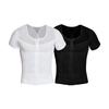 Men's Breathable Zipper High Elastic Pressure Tight Waist And Abdomen Shaping Short Sleeves