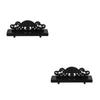 2Pcs Black Wood Hand Fan Pedestal Traditional Chinese Display Stand