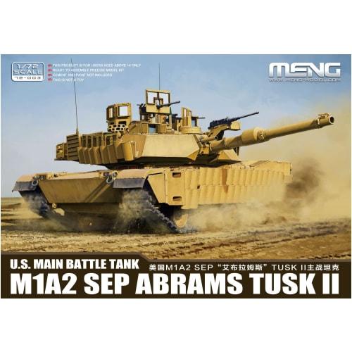 MENG Meng Model 1/72 US Main Battle Tank M1A2 SEP Abrams TUSK2 Plastic Model M72-003