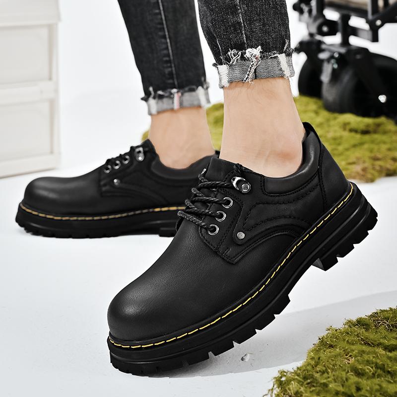Повседневные мужские кожаные туфли на толстой подошве Модный уличный стиль Для отдыха на свежем воздухе Для вечеринок Повседневные офисные модные мужские качественные туфли