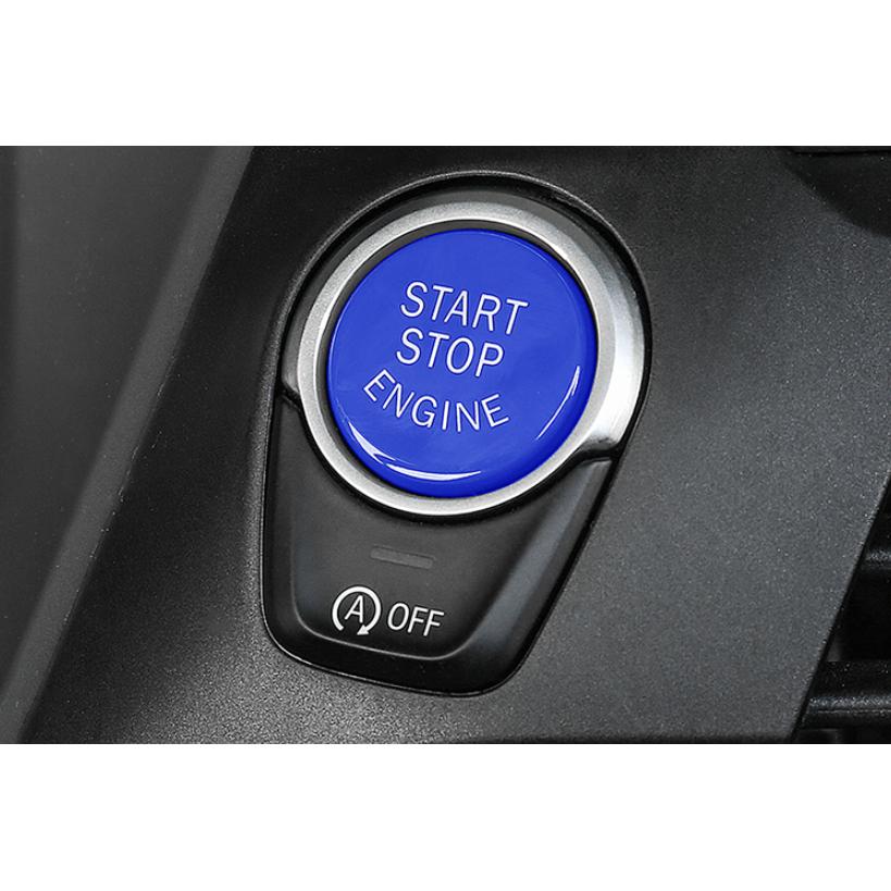 Fit For BMW X5 X6 F15 F16 2014-2018 ABS Blue Car Engine Start Stop Button Trim