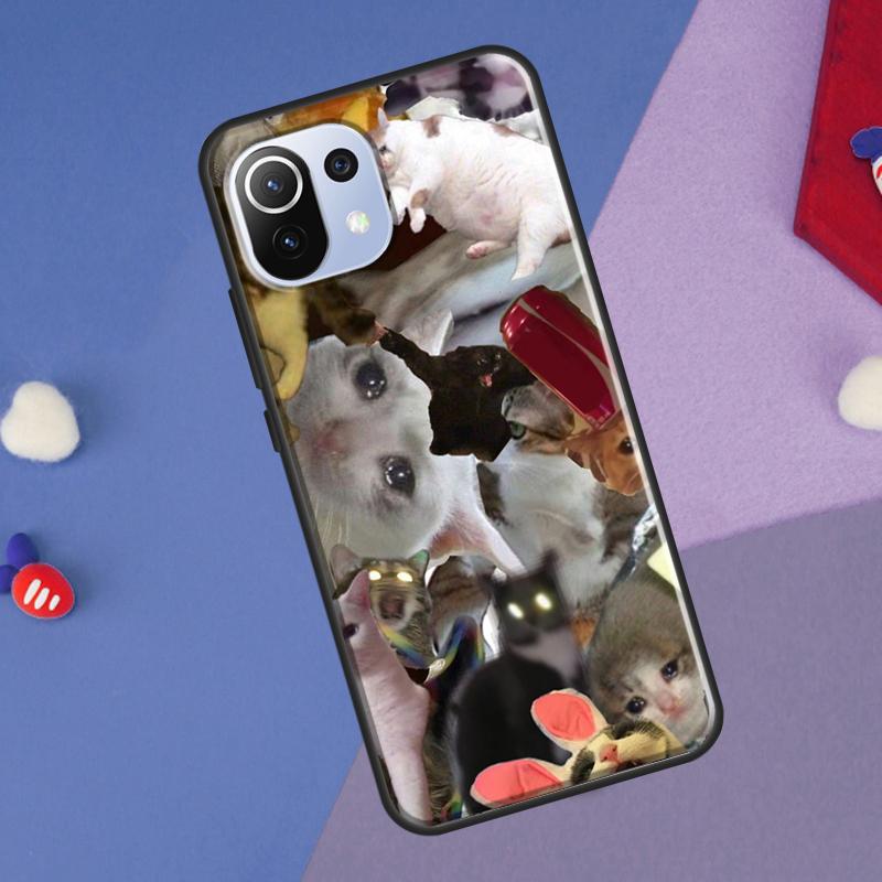 Чехол с мемами "Плачущий кот" и собаками для Xiaomi 14 13 Ultra 11T 12T 13T 14T Pro POCO X7 Pro X3 X5 F3 F5 F6 M6 X6 Pro