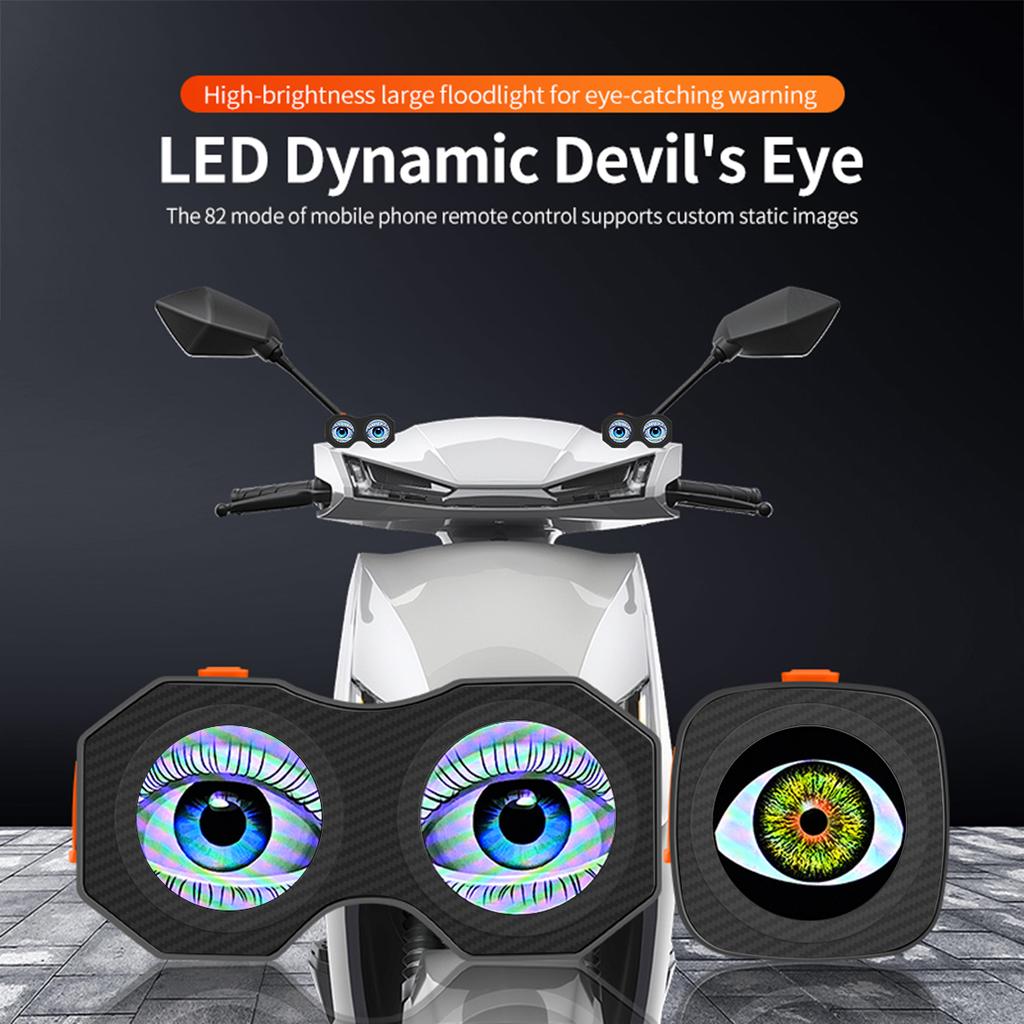 Devil Eyes Light Rear Tail Light Waterproof APP Control 82 Modes Demon Eye Warning Lights for Bike Motorcycle Accessories