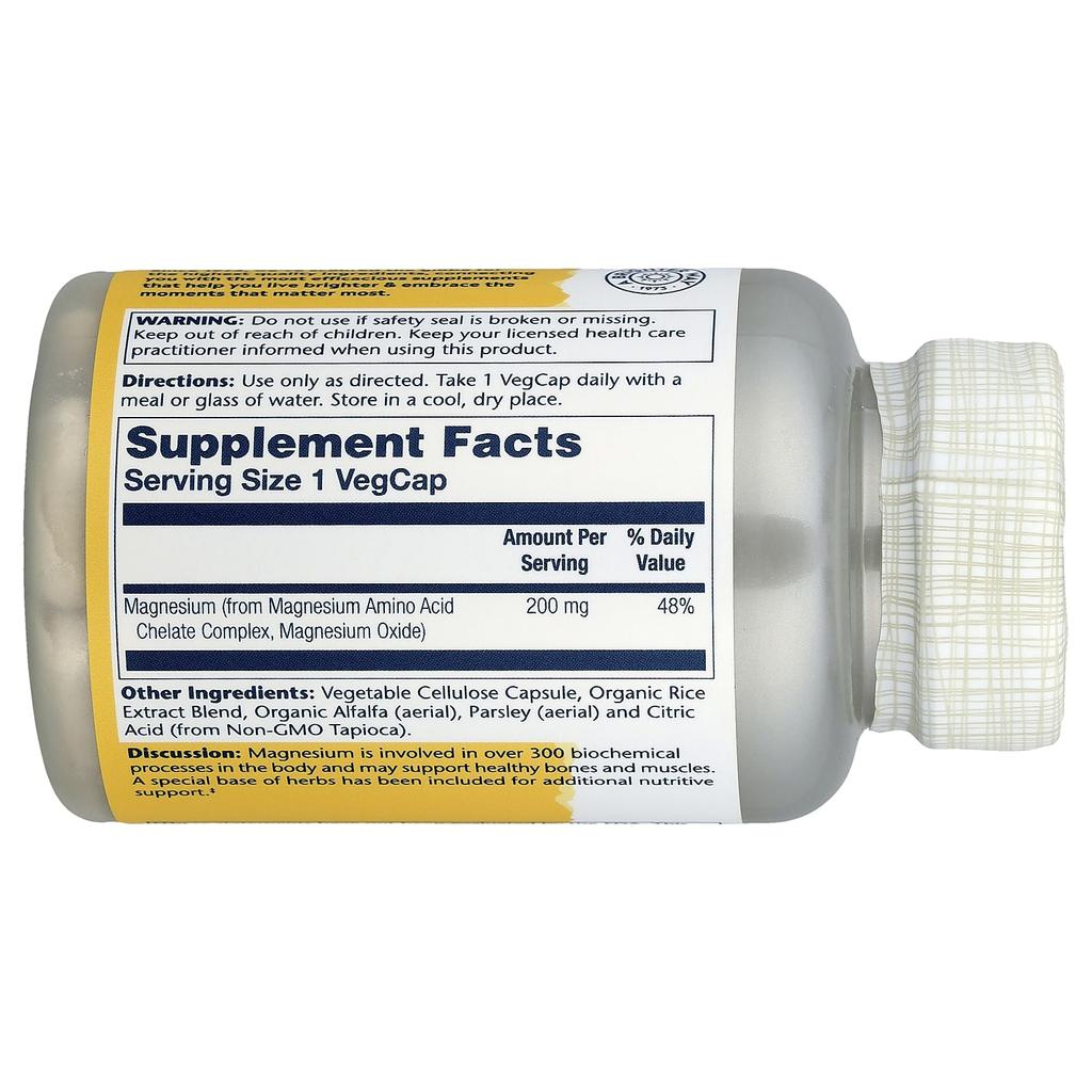 Magnesium, 200Mg, 100 Veggie Caps