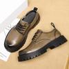 Men's Shoes Summer Low Top Big Head Casual Workwear Shoes Trendy British Style Thick Soled Hollow Thin Breathable Shoes