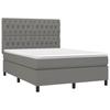 3142018 vidaXL Divan-lit Tapissier Avec Matelas Gris Foncé 140x200cm Tissu