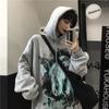 Свитер Diablo Graffiti Smiley Print, мужской, уличный, на флисовой подкладке, утолщенный, свободный, большого размера, хип-хоп, осенне-зимняя куртка