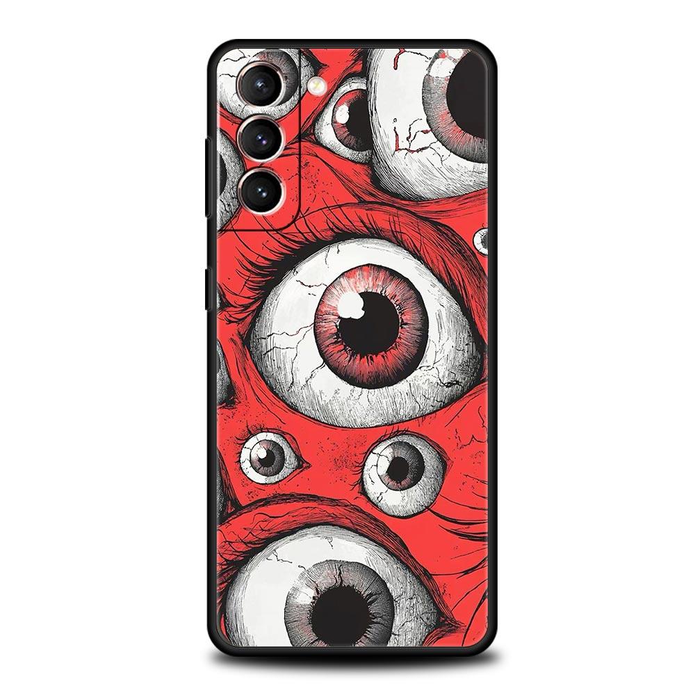 Spooky Scary Red Eye Phone Case Cover for Samsung Galaxy S26 S25 S24 S23 S22 S20 S21 FE Ultra S25 Edge Plus 5G Soft TPU Shell