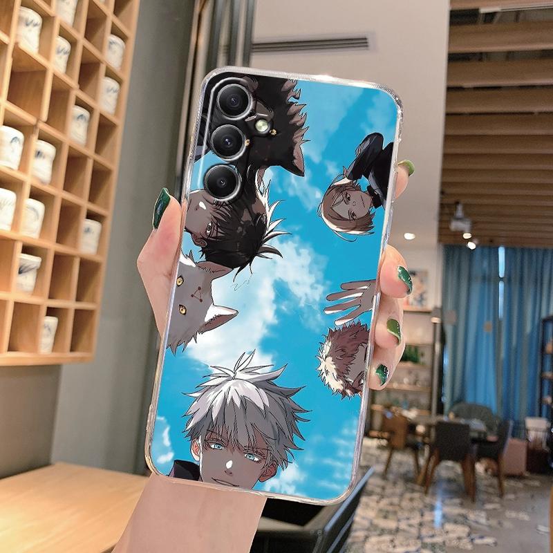 Мягкий прозрачный силиконовый чехол с рисунком аниме для Samsung A55 M35 S24 Xiaomi Redmi Note 13 Poco C65 iPhone Camera Противоударный защитный чехол