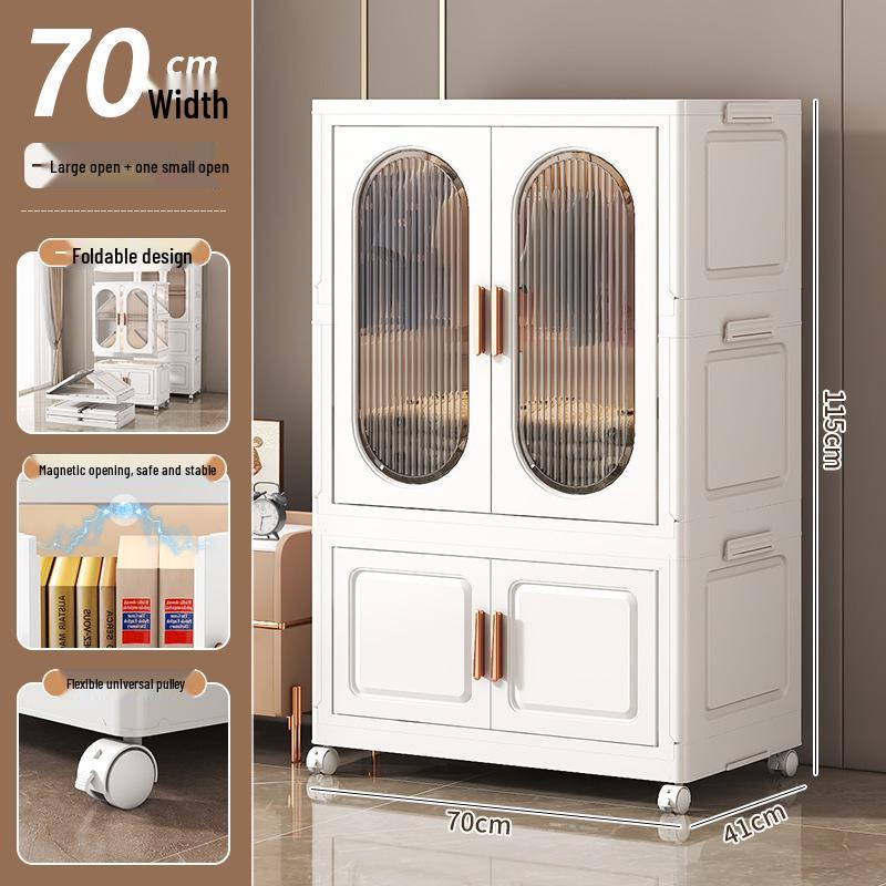 No-Installation Child's Wardrobe: Durable, Multi-Layer Folding Storage Cabinet
