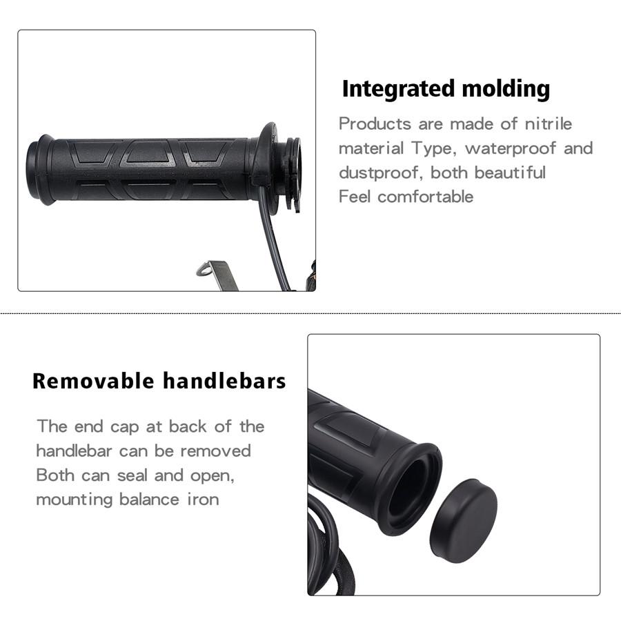 12V Motorcycle 22mm 7/8'' Electric Heat Handlebar 3 Gear Adjustable Temperature