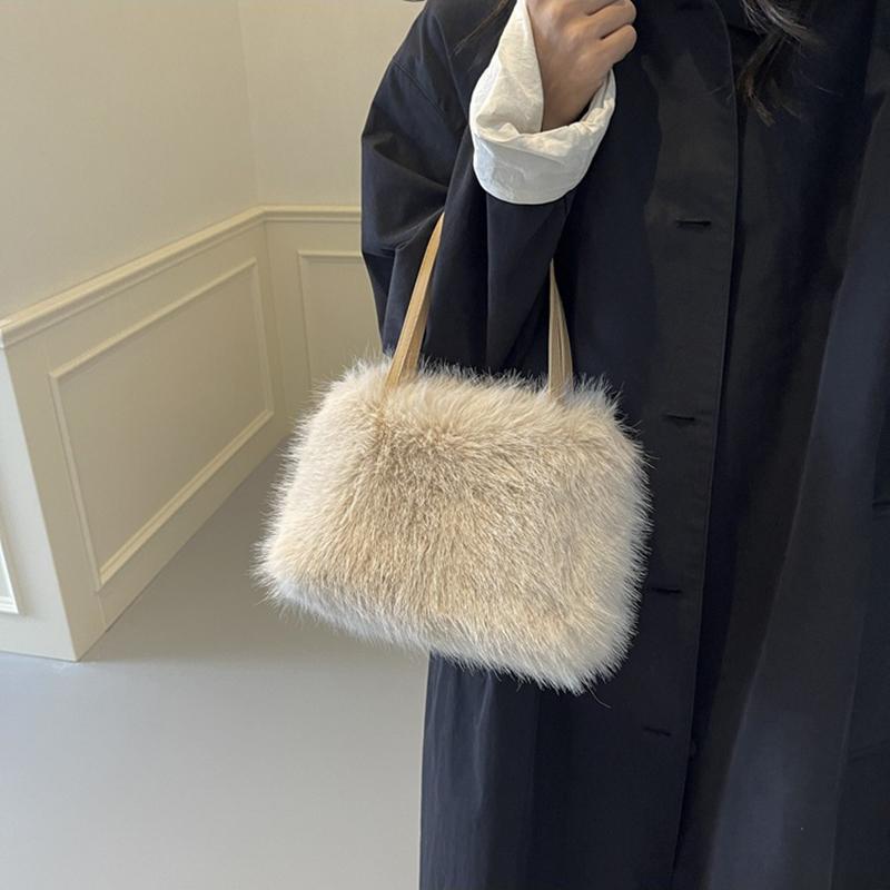 New Plush Bag Winter Women Fashion Handbags Cloud Faux Fur Purse Fashion Casual Women's Shoulder Bag Fluffy Bag