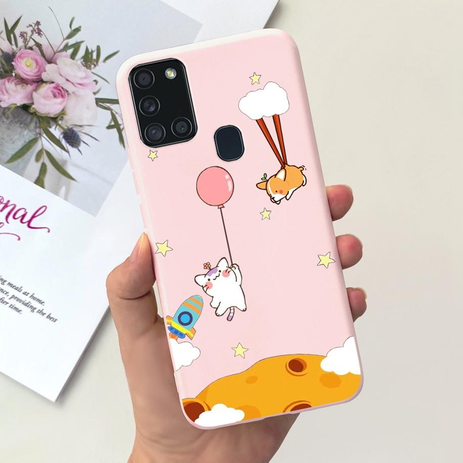 Чехол для Samsung A21S SM-A217F A 21S Задняя крышка Модный Цветочный Мультяшный Мягкий Силиконовый ТПУ Чехол для Телефона Для Samsung Galaxy A21s Capa