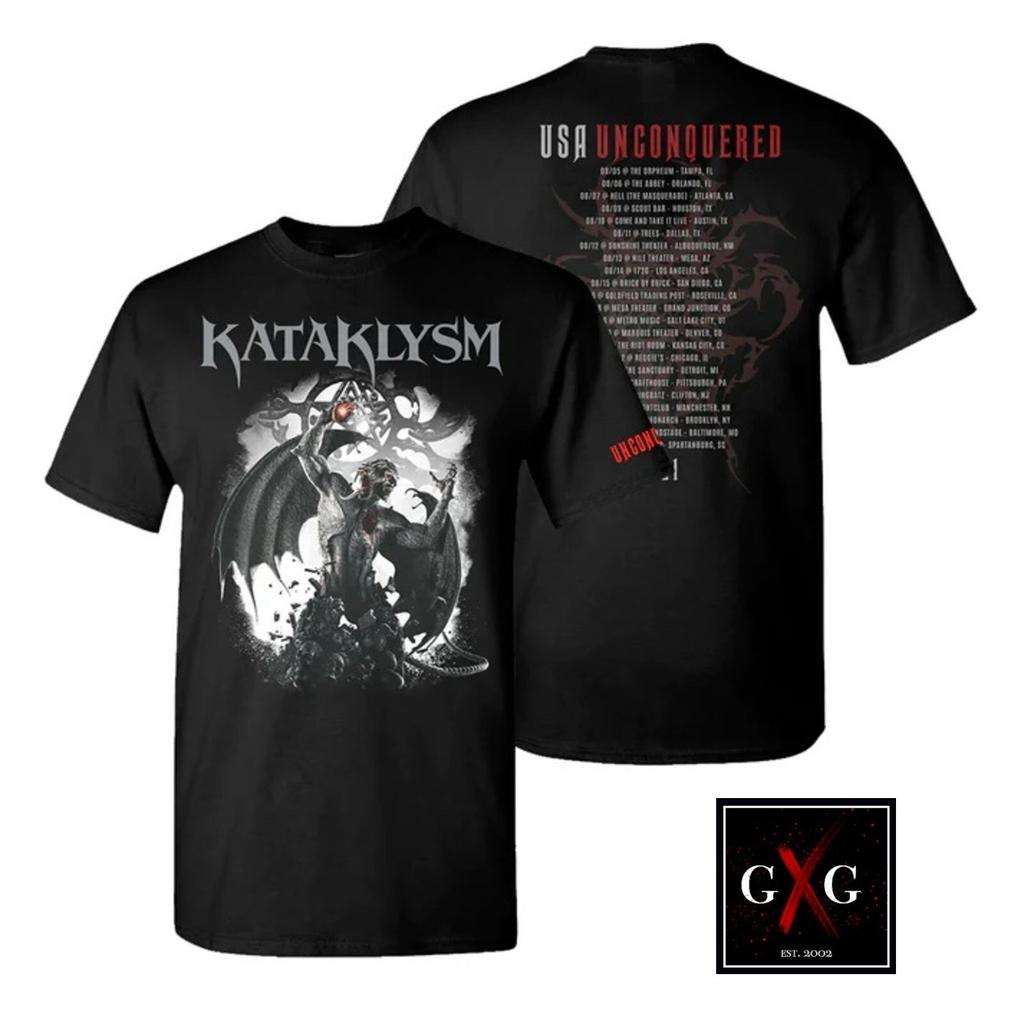 KATAKLYSM cd cvr UNCONQUERED USA TOUR Official SHIRT XL New sorcery epic shadows