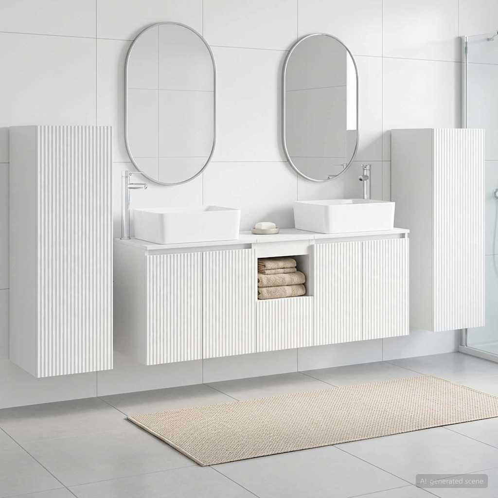 Bathroom Furniture Set 5 pcs High Gloss White 33 x 34.5 x 100 cm