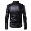 Men's Lapel Zipper Leather Jacket Trend Loose Biker Jacket PU Jacket