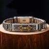 New Vajra Drop Magic Pestle Silver Bracelet Men's Retro Buddhist Six-character Mantra Prayer Wheel Domineering Hand-woven