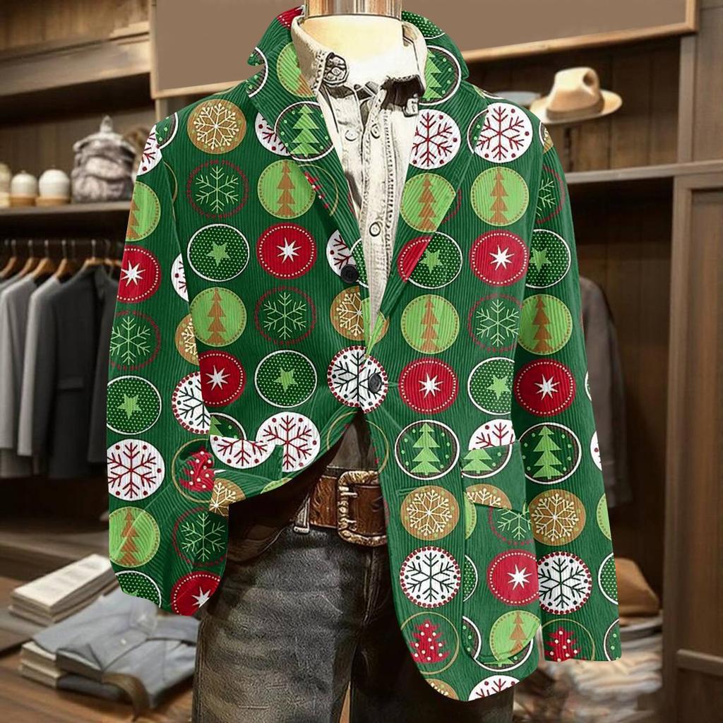 Мужской уродливый рождественский вельветовый теплый карманный пиджак-кардиган, мужской повседневный костюм