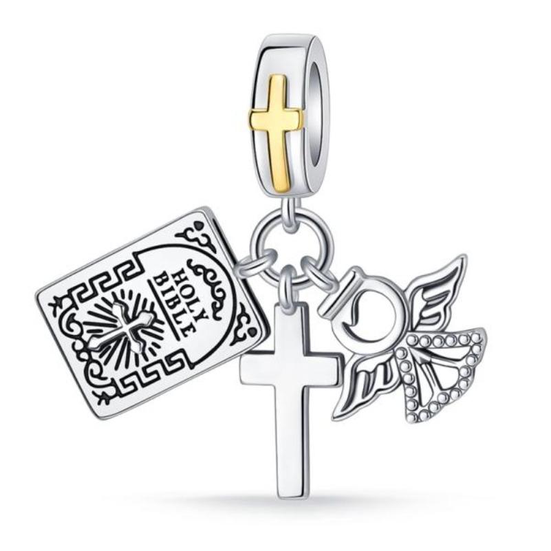 Новые крестики-шармы Подвеска-ангел Дева Мария Бусины Ожерелье Подходят для оригинальных медных браслетов Изысканные ювелирные изделия Подарок своими руками