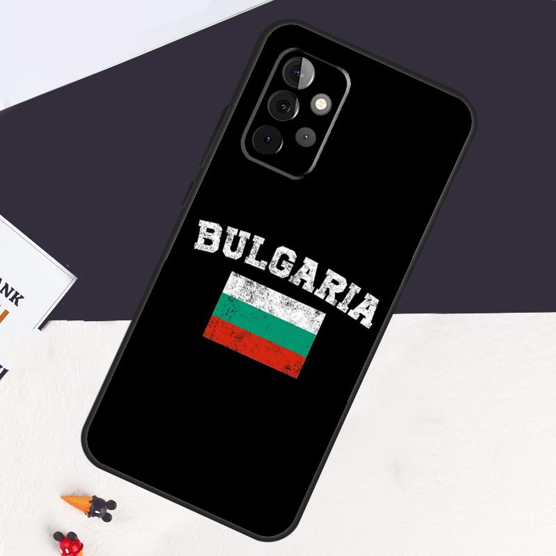 Чехол-паспортница с картой и флагом Болгарии для Samsung Galaxy A54 A34 A14 A52S A12 A22 A32 A52 A50 A51 A71 A13 A53 A33
