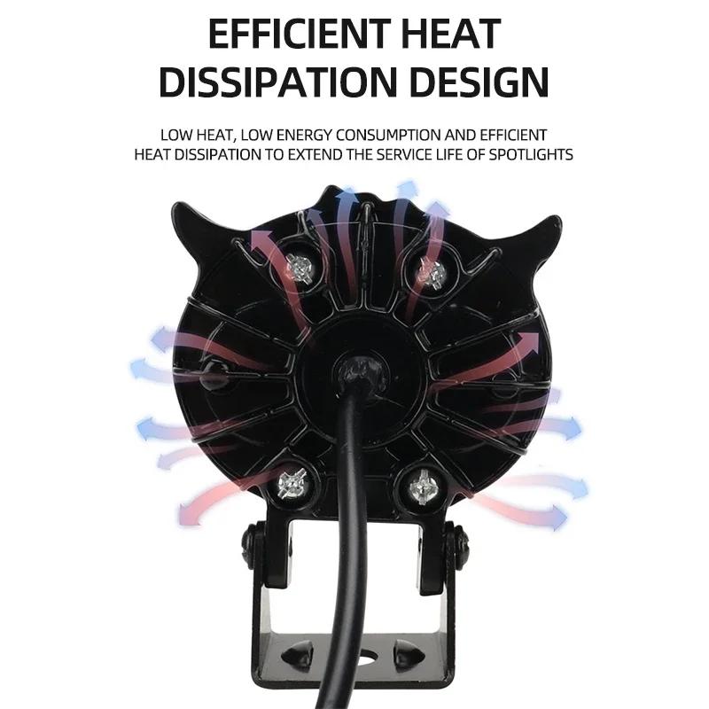 2/4pcs Motorcycle Headlight LED Spotlight White Yellow Driving Light Two Color Owl Model Bulb for Motorbike ATV Electric Vehicle