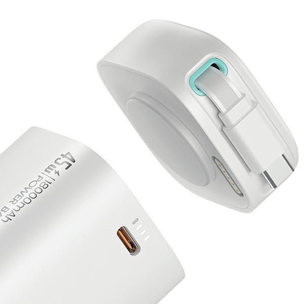 Usams Powerbank Ze Zwijanym Kablem Usb-Cretractable 18000 Mah Pd45W Fast Charge Xmf Series Czarny/Black 20Kcd21601 (Us-Cd216)