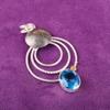 Swiss Blue Topaz Jewelry Gemstone Pendant, 925 Solid Sterling Silver Pendant Jewelry Handmade Pendant, Silver Jewelry For Gift