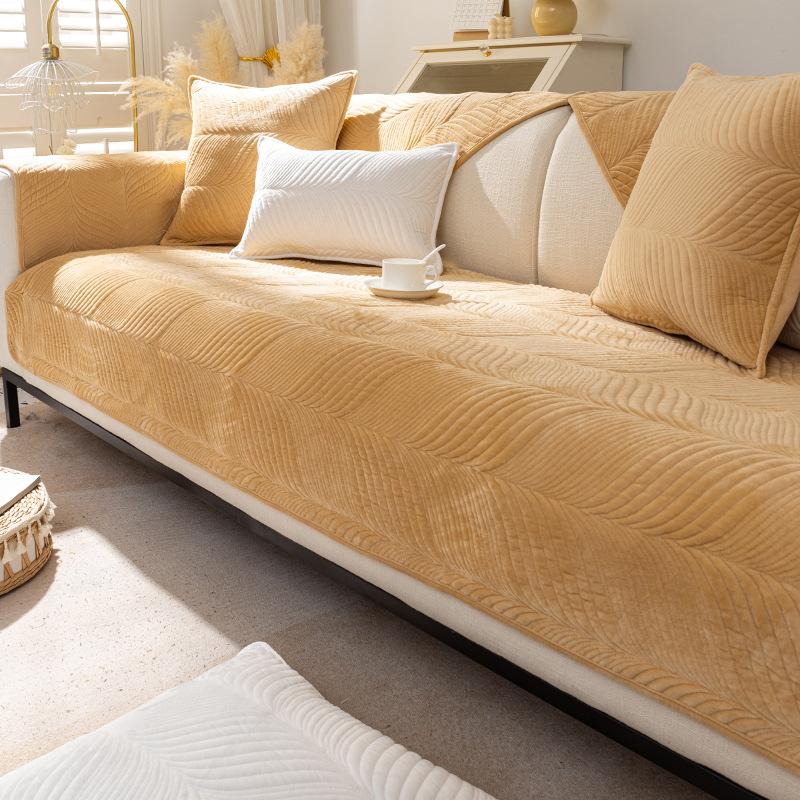 Коврик для дивана в скандинавском стиле, универсальный простой зимний противоскользящий коврик для дивана на четыре сезона, шарф на спинку, зимний плюшевый чехол для дивана, ткань