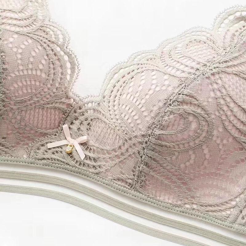 Сексуальный кружевной бюстгальтер, комплект нижнего белья с эффектом пуш-ап, женский комплект нижнего белья без косточек, бюстгальтер без косточек, короткие ставки, 34B, розовое нижнее белье из спандекса