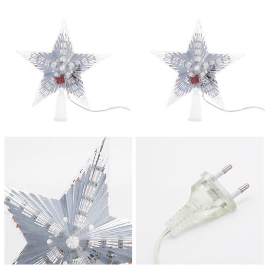 Топпер для рождественской елки со светодиодной подсветкой, топпер для елки со звездой, водонепроницаемый многоразовый, высокая яркость, новогодний праздник, домашний офис, украшения для дома, Рождество