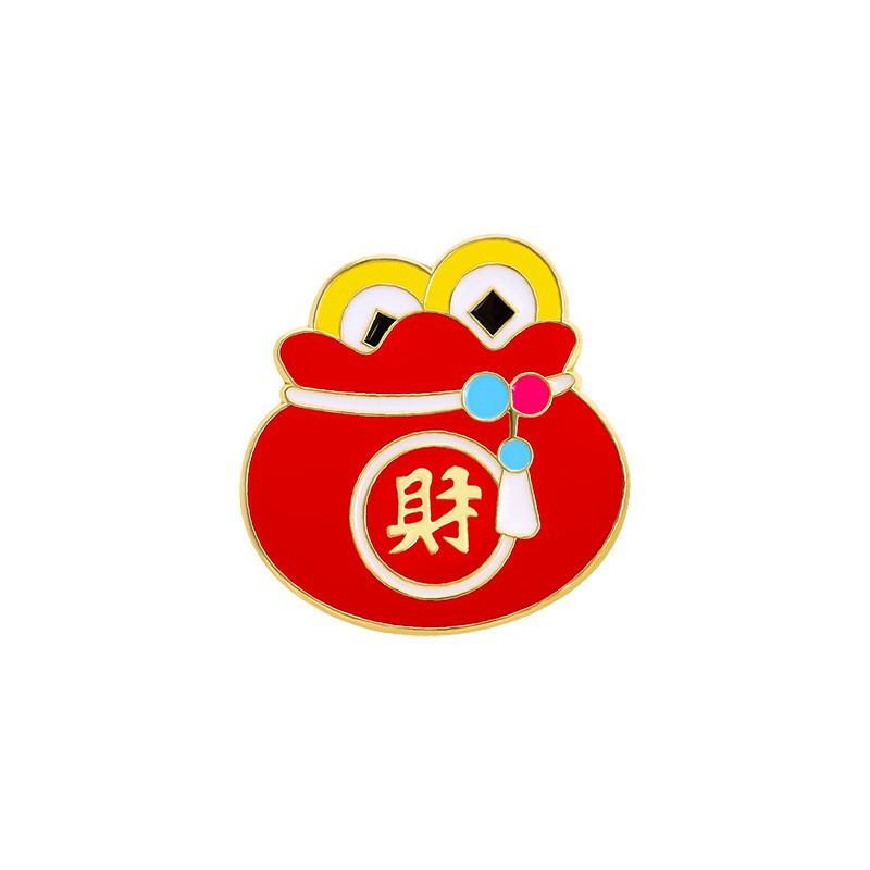 Zinc Alloy Enamel Dropping Brooch, Cute Cartoon Lucky Panda Snake Pattern 2025 Year of the Snake, New Year Festival Decorative Lapel Pin Badge