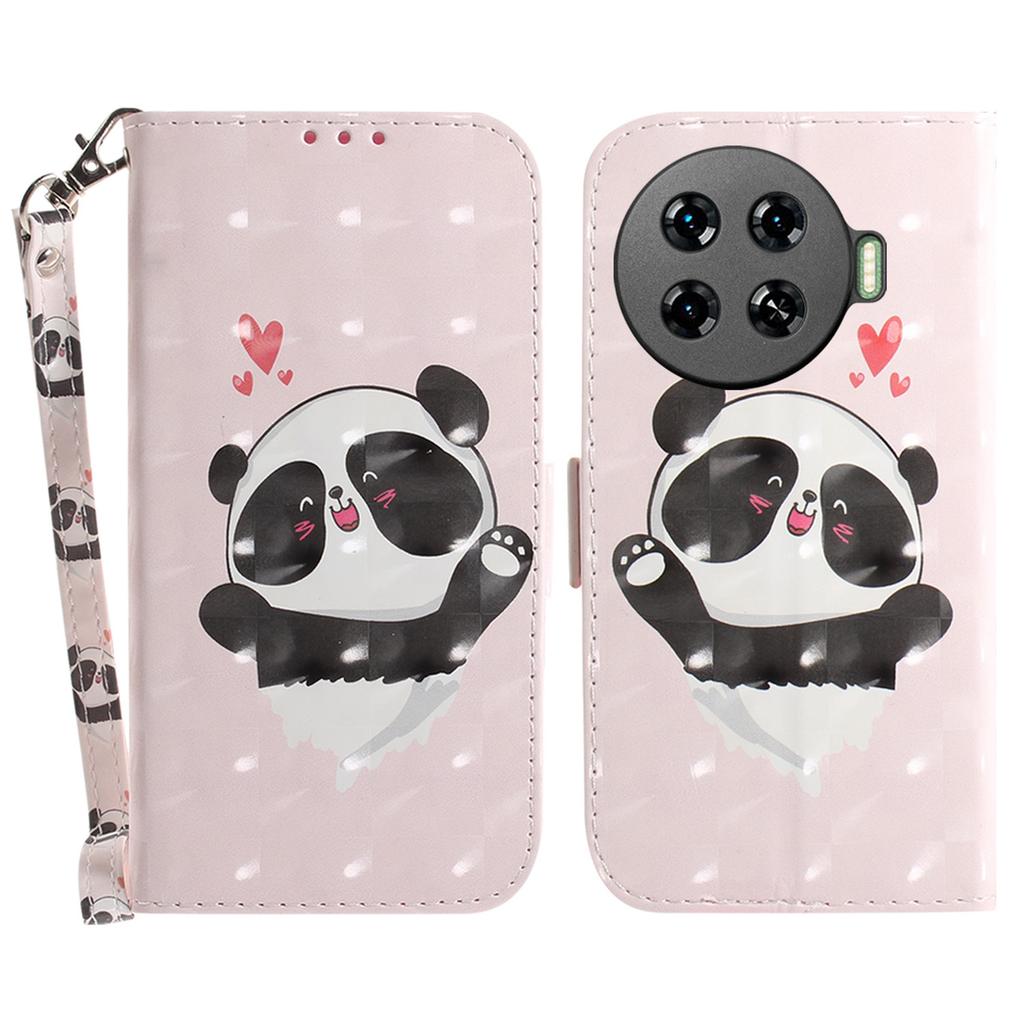 For TECNO Spark 20 Pro+ Case with Strap Pattern Printed Leather Wallet Phone Cover