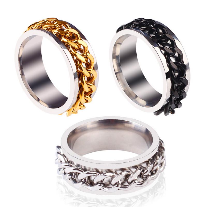 Вращающаяся крышка от пивной бутылки из нержавеющей стали, кольцо-цепочка с артефактом, унисекс