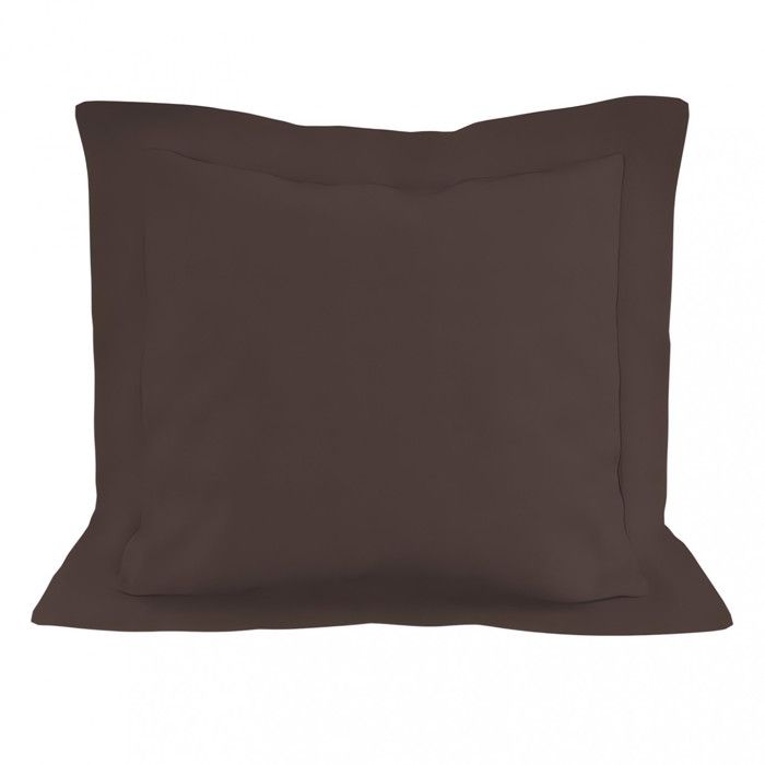 57 Thread Count Cotton Pillowcase 63x63 Cm UNI Brown, by Soleil D'ocre